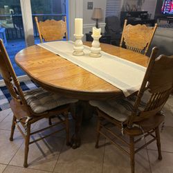 Solid Oak  Table And Chairs
