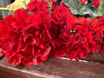Artificial Red Geranium Silk Flowers