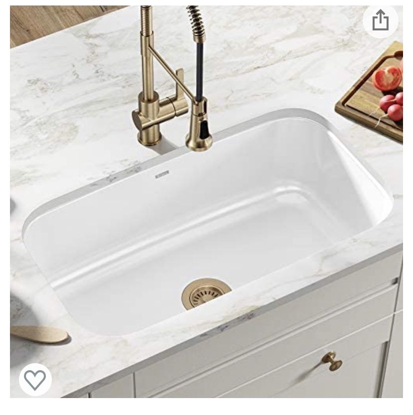 Brand New In Box Kraus Enameled Stainless Steel Under mount Sink