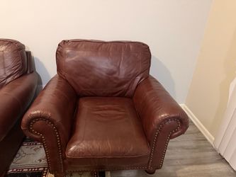 Brown leather couch