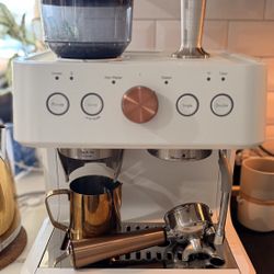 Cafe Bellissimo Espresso Machine Matte White w/ Built-in Grinder & Milk Frother WiFi