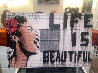Life Is Beautiful Street Art Canvas Print