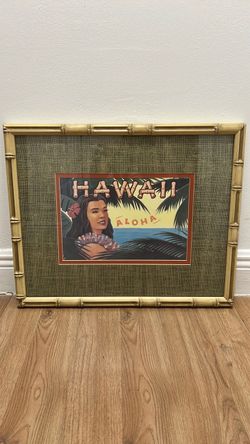 Framed Hawaii Aloha Vintage Print