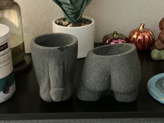 Concrete Butt Planter Cups Set of 2