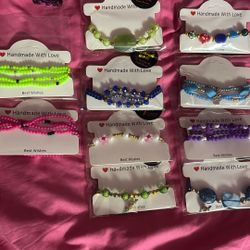 (10) Pack Handmade Beautiful Beaded Bracelets 