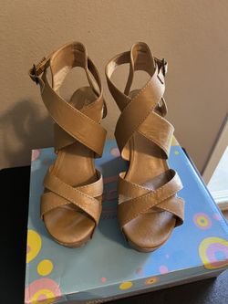 Soda Tan Wedge Sandals