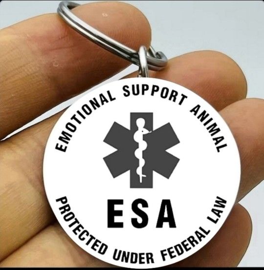 Emotional Support Animal Esa Hot Stainless Keychain