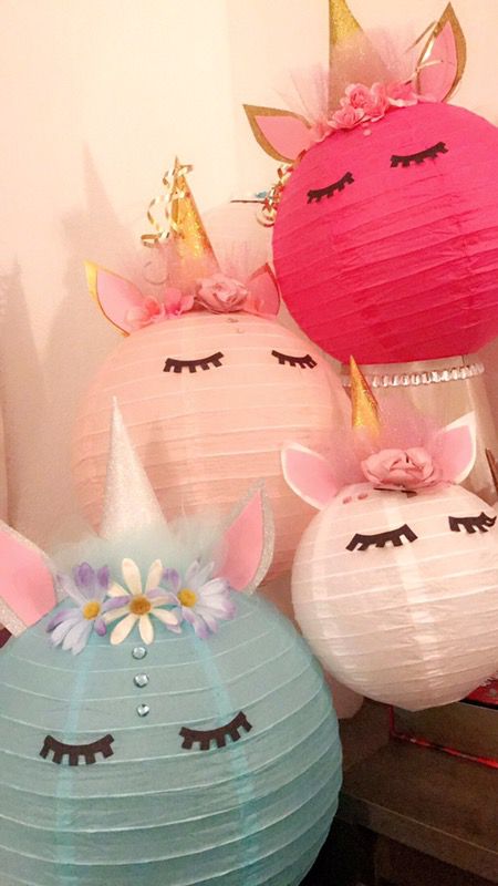 Linternas/ unicorns/ decorations/ lanterns / unicorns / niñas/ niños/ pink/ blue/ unicorn lantern