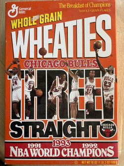  Wheaties 1993 Chicago Bulls Three Straight NBA Championships Cereal Box