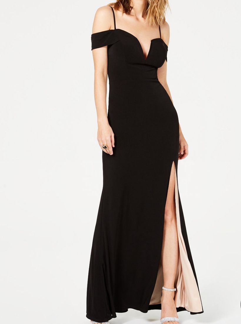 Off The Shoulder Gown Black Dress