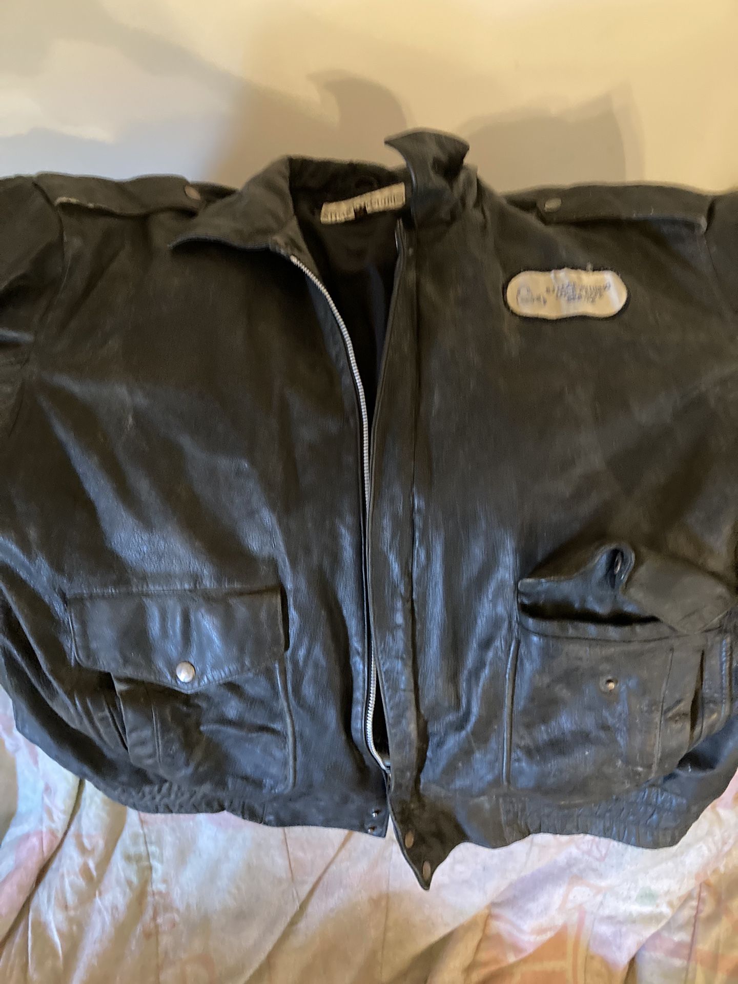 Men’s Leather Bomber Jacket