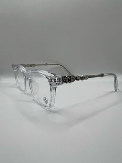 Chrome hearts clear silver blue light glasses