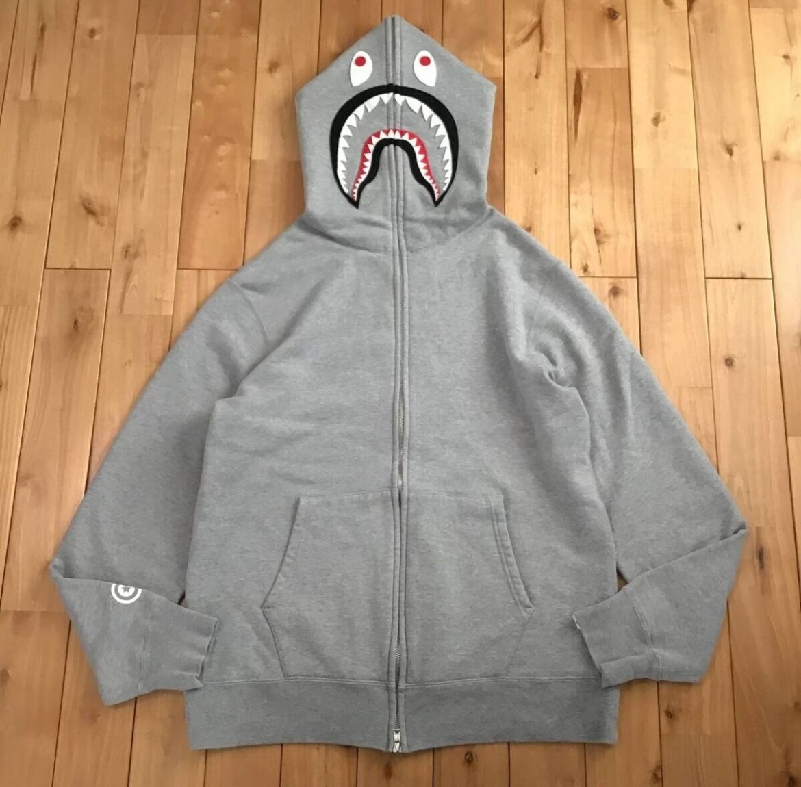 *Brand NWT* BAPE WGM Shark full zip hoodie Gray A Bathing Ape ✅Authentic (Multiple Sizes available)