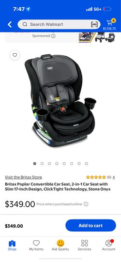 Britax poplar 2 IN 1 convertible 17inch slim car seat