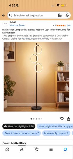 Black Floor Lamps with 3 Lights