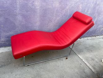 ROLF BENZ 680 LEATHER RED CHAISE LOUNGE ADJUSTABLE RECLINER CHAIR POST MODERN