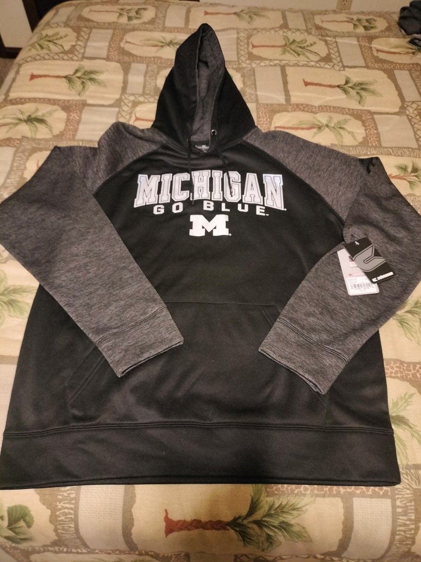 MICHIGAN pullover hoodie men's size LARGE.   BRAND NEW WITH TAGS!!
