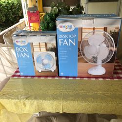 2 New Desk Top Fans ( 12in and 9in )