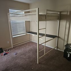 Full Size Bed Frame With Desk 