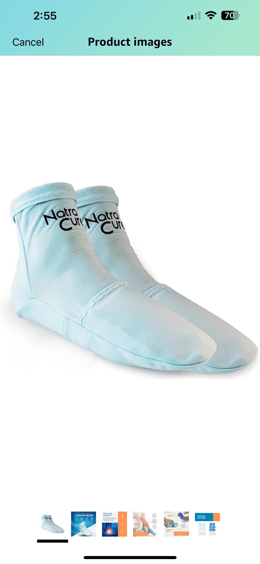 NatraCure Cold Therapy Socks - Reusable Foot Ice Pack - Cooling Socks For Hot Feet, Cold Feet Session for Chemo Socks, Neuropathy Pain Socks