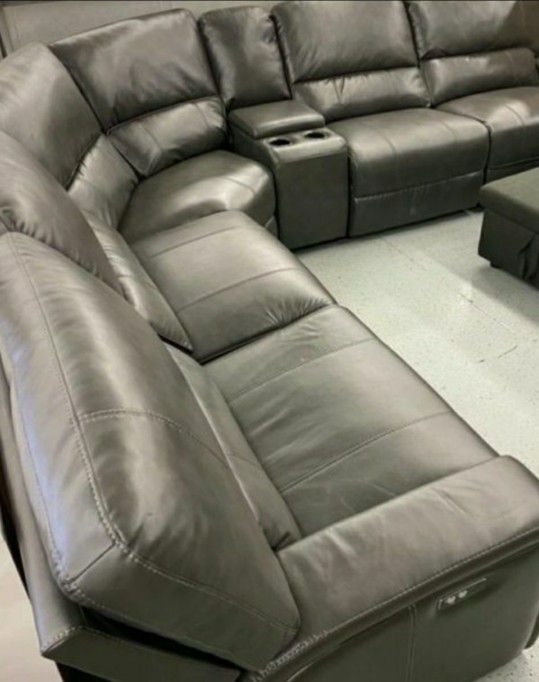 Leather Sectional Powered Couch