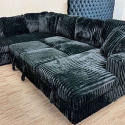 New Black Sleeper Sectional 