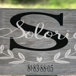 Personalized Monogram Wood Sign 