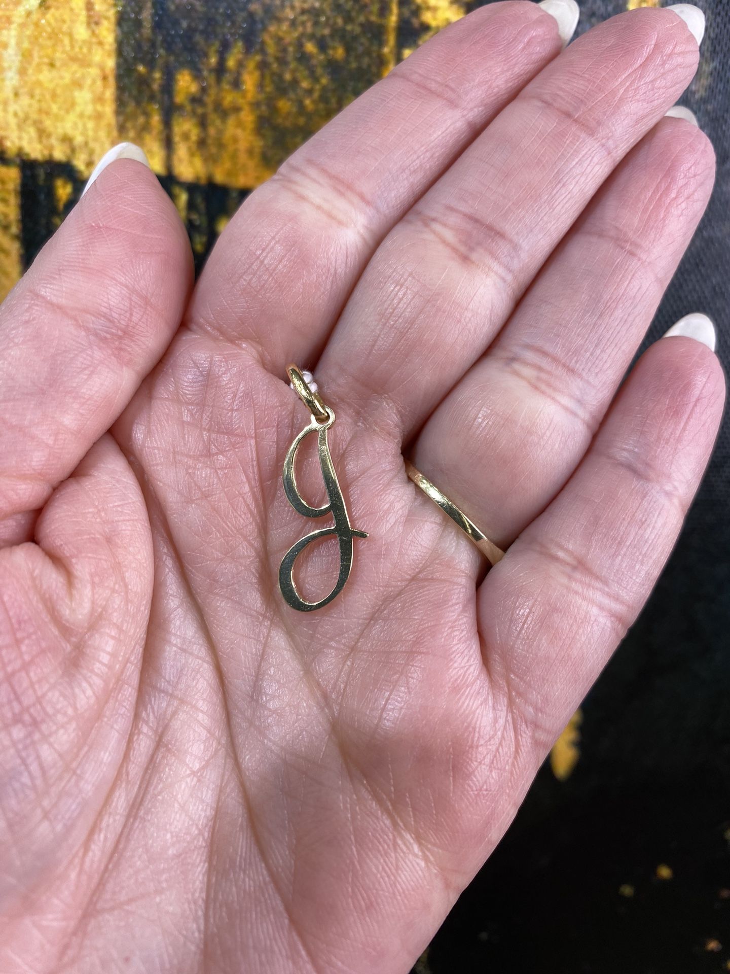 14k INITIAL J CHARM
