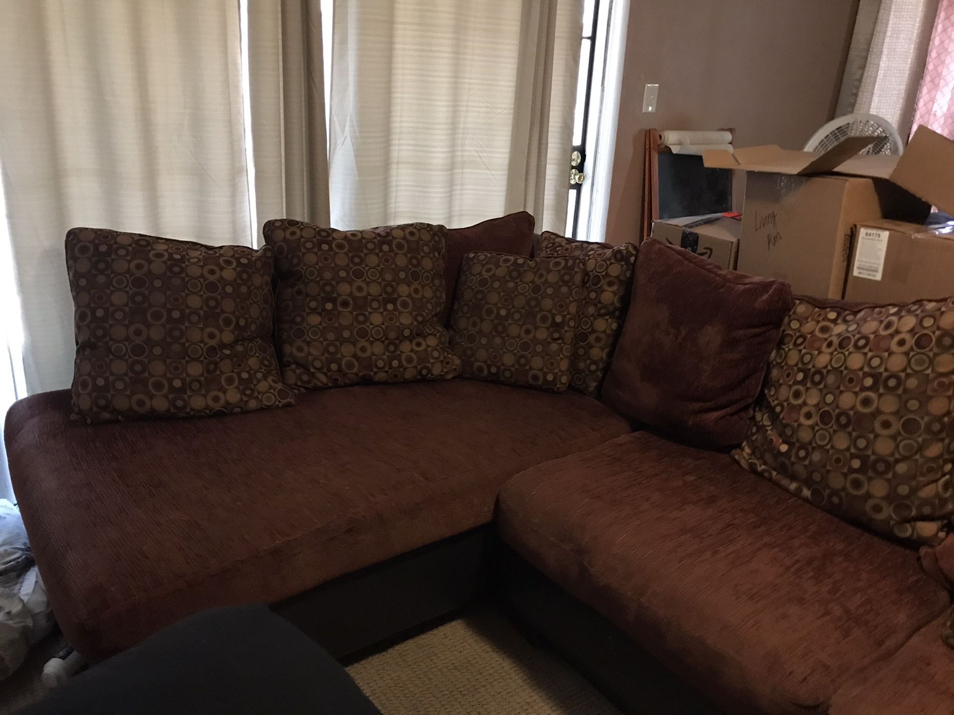 Sectional couches and Dining table