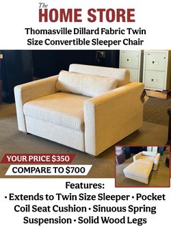 Thomasville Dillard Fabric Twin Size Convertible Sleeper Chair