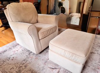 Crate & Barrel nursery chair and ottoman