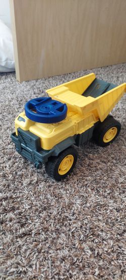 Yellow toy dump truck