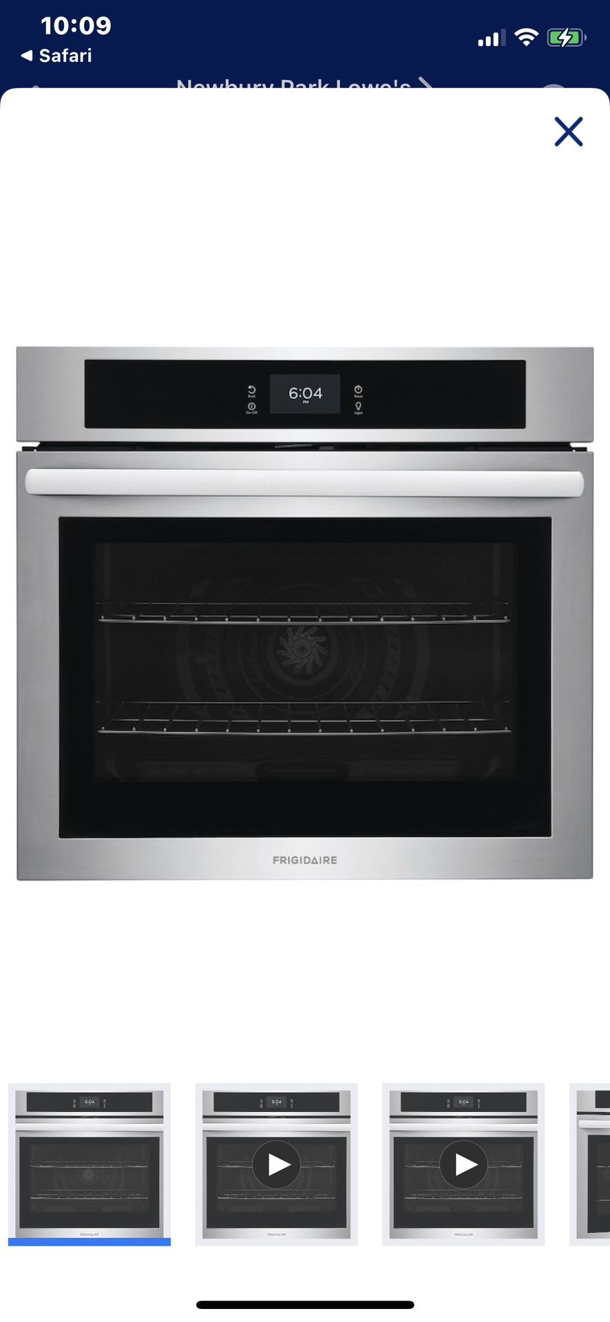 NEW NEVER USED FRIDGIDARE 30” ELECTRIC STAINLESS STEEL CONVECTION SINGLE WALL OVEN