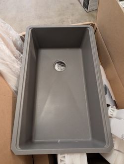 NEW Open Box Ruvati EpiStage 33” Workstation Sink – Urban Gray Granite