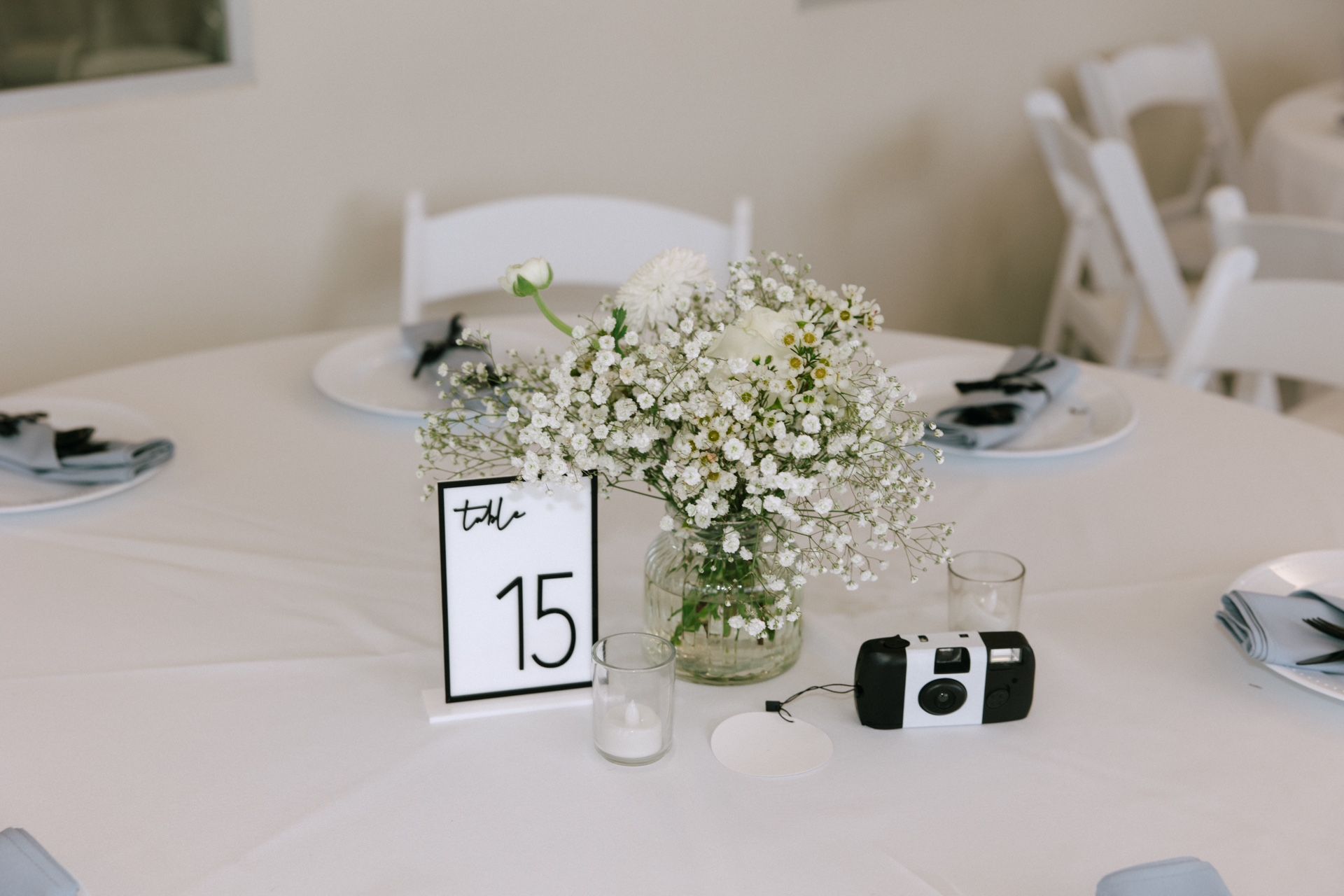 White And Black Table Numbers For Wedding