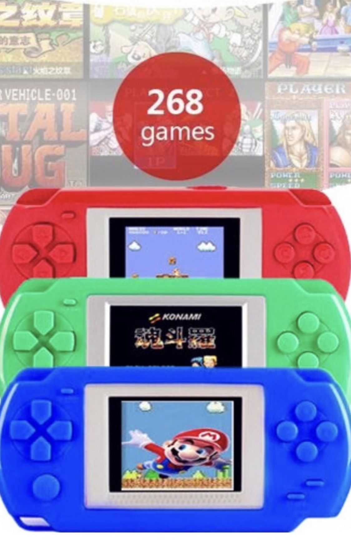 Brand New Red 268 Games Nintendo NES Games Handheld
