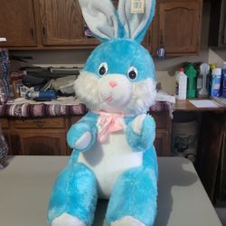 Big Blue Stuffed Bunny Animal