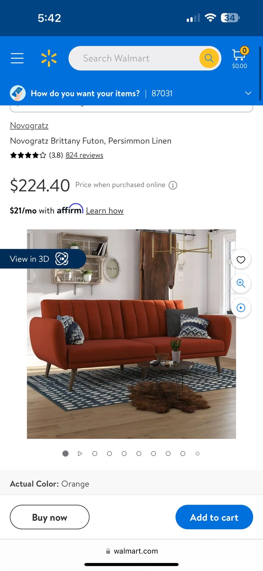 (2) Futon Convertible Couches (New In Box)