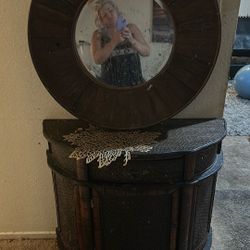 Dark Tiki Cabinet And Mirror Not Free 