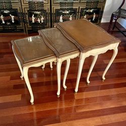 Antique 3 piece set of square tables 