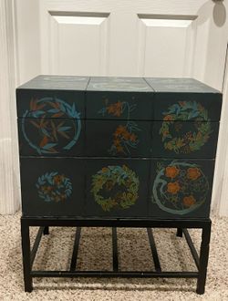 Set Of 3 Matching Wooden Storage Box End Tables