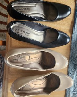 Two Pairs of Women's Dress  shoes size 10W