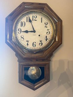 Vintage Gilbert Pendulum Wall Clock – Wood Case