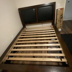  Brown Queen Bed Frame OBO