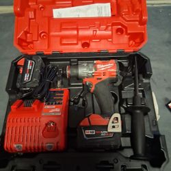 Make Offer-Milwaukee M18 FUEL Hammer Drill/Driver Kit, 2 Batteries, Charger, Model# 2904-20