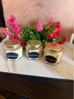 Hexagon shaped glass jar candle
