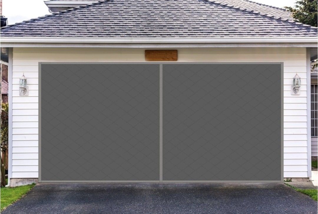 (New) 2 Car 16x7ft Garage Door Cover Insulation Kit Door Garage Door Screen Thermal Garage Insulation Kit Insulated Curtain Blanket