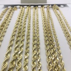 Graduations specials! 14K Diamond Cut Rope Chains! 1-10mm available! See description for sizes!