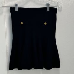 Woman’s Woolen A-line mini skirt with golden buttons