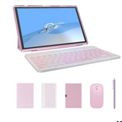 2 in 1 Tablet with Keyboard Case Mouse Stylus